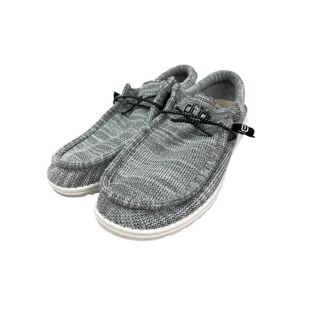 Hey Dude Women's 10 Wally Stretch Grey/Black/White Slip On Loafer Shoes